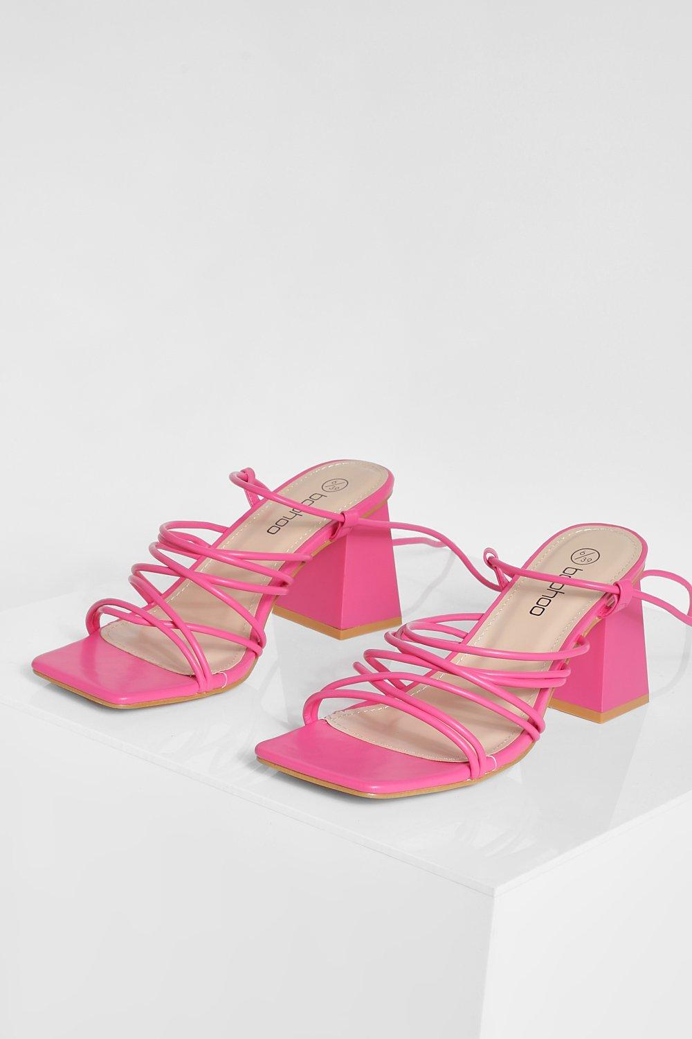 Pink mid outlet block heels